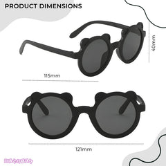 Kids Sunglasses Stylish and Compact Kids Eyewear for Summer (Micky Black)