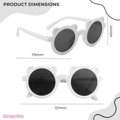 Kids Sunglasses Stylish and Compact Kids Eyewear for Summer (Micky White)