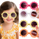 Kids Sunglasses Stylish and Compact Kids Eyewear for Summer (Floral|Yellow)