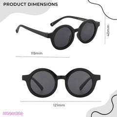 Kids Sunglasses Stylish and Compact Kids Eyewear for Summer (Black)