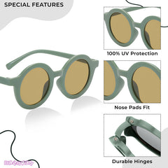 Kids Sunglasses Stylish and Compact Kids Eyewear for Summer (Grey)