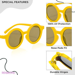 Kids Sunglasses Stylish and Compact Kids Eyewear for Summer (Yellow)