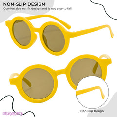 Kids Sunglasses Stylish and Compact Kids Eyewear for Summer (Yellow)