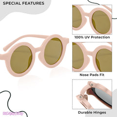 Kids Sunglasses Stylish and Compact Kids Eyewear for Summer (Baby Pink)