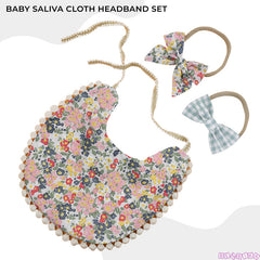 Washable and Lightweight Baby Feeding Bib and Bow (Green)