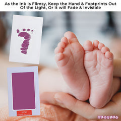 Safe and Non Toxic Ink Pad for Baby Foot Prints and Handprints (One Time Use - Purple)