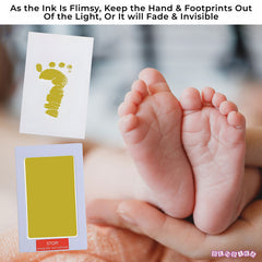 Safe and Non Toxic Ink Pad for Baby Foot Prints and Handprints (Yellow)