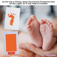 Safe and Non Toxic Ink Pad for Baby Foot Prints and Handprints (Orange)