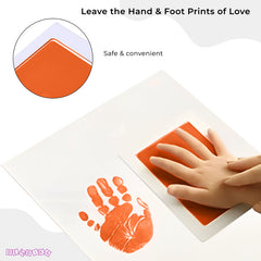 Safe and Non Toxic Ink Pad for Baby Foot Prints and Handprints (Orange)
