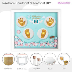 Baby Clay Hand and Footprint Casting Kit With Frame for Newborn Babies (DIY Kit- Blue)