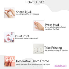 Baby Clay Hand and Footprint Casting Kit With Frame for Newborn Babies (DIY Kit- Blue)