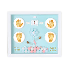 Baby Clay Hand and Footprint Casting Kit With Frame for Newborn Babies (DIY Kit - Blue)