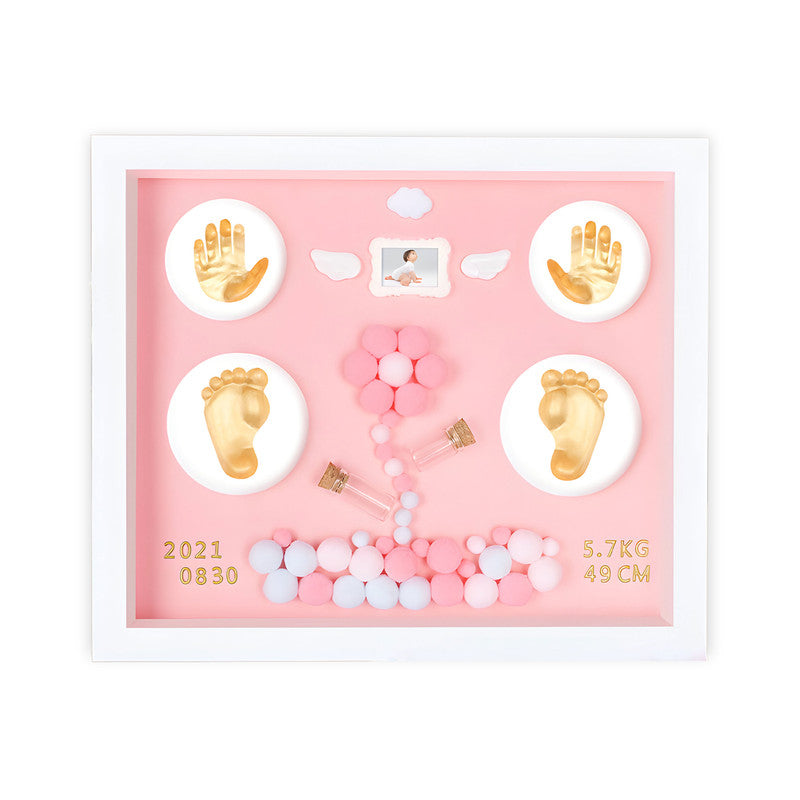 Baby Clay Hand and Footprint Casting Kit With Frame for Newborn Babies (DIY Kit - Pink)