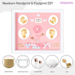 Baby Clay Hand and Footprint Casting Kit With Frame for Newborn Babies (DIY Kit - Pink)