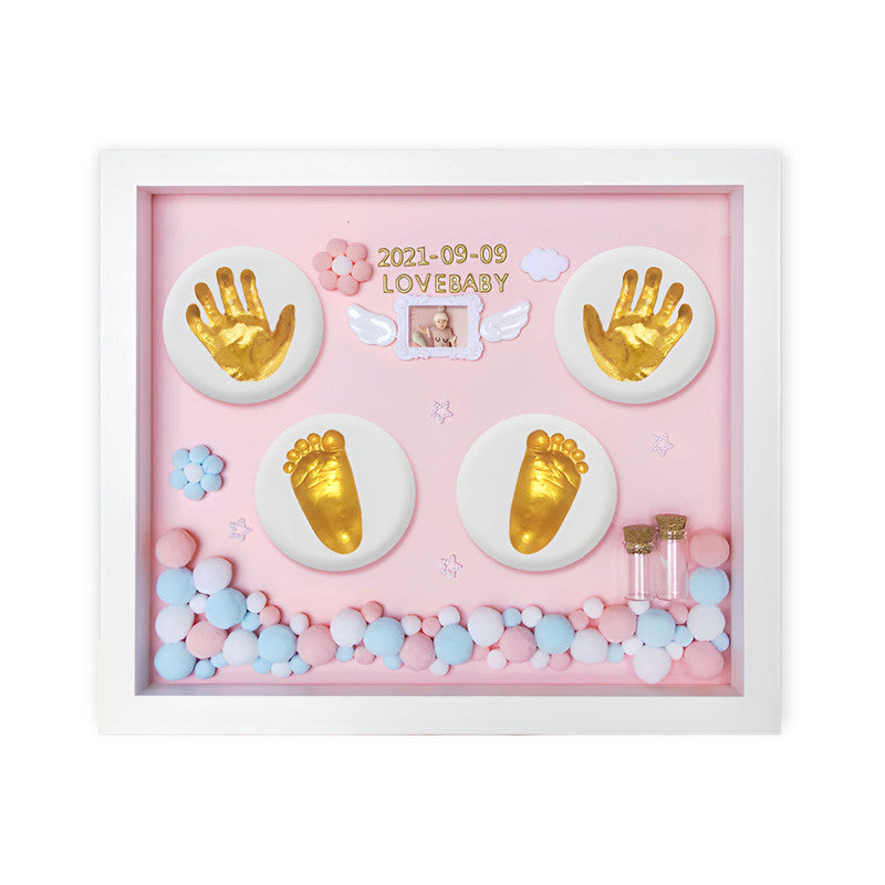 Baby Clay Hand and Footprint Casting Kit With Frame for Newborn Babies (DIY Kit - Pink)