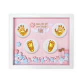 Baby Clay Hand and Footprint Casting Kit With Frame for Newborn Babies (DIY Kit - Pink)