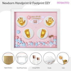 Baby Clay Hand and Footprint Casting Kit With Frame for Newborn Babies (DIY Kit - Pink)