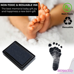 Safe and Non Toxic Ink Pad for Baby Foot Prints and Handprints (MultiUse-Black)
