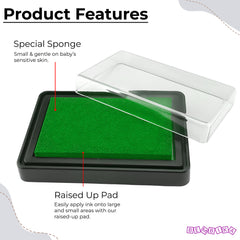 Safe and Non Toxic Ink Pad for Baby Foot Prints and Handprints (MultiUse-Green)