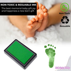 Safe and Non Toxic Ink Pad for Baby Foot Prints and Handprints (MultiUse-Green)