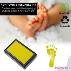 Safe and Non Toxic Ink Pad for Baby Foot Prints and Handprints (Yellow)