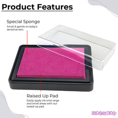 Safe and Non Toxic Ink Pad for Baby Foot Prints and Handprints (Pink)