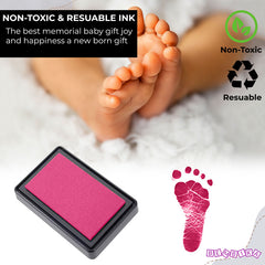 Safe and Non Toxic Ink Pad for Baby Foot Prints and Handprints (Pink)