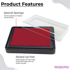 Safe and Non Toxic Ink Pad for Baby Foot Prints and Handprints (Red)