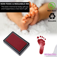 Safe and Non Toxic Ink Pad for Baby Foot Prints and Handprints (Red)