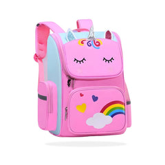 Kindergarten Cute Cartoon Kids School Bag for Boys and Girls (Rainbow Unicorn Pink)