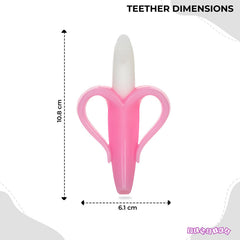 BPA Free Silicone Teething Toy for Baby (Banana Pink)