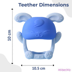 BPA Free Silicone Teething Toy for Baby (Bunny Blue)