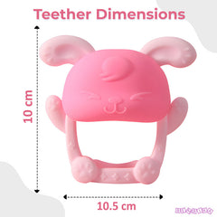 BPA Free Silicone Teething Toy for Baby (Bunny Pink)