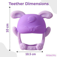 BPA Free Silicone Teething Toy for Baby (Bunny Lavendar)
