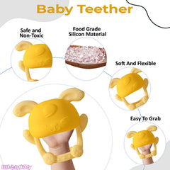 BPA Free Silicone Teething Toy for Baby (Bunny Yellow)