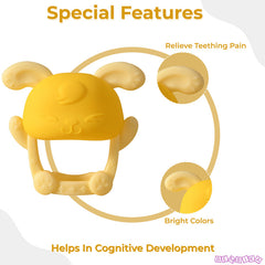 BPA Free Silicone Teething Toy for Baby (Bunny Yellow)