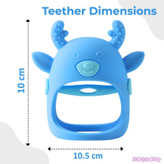 BPA Free Silicone Teething Toy for Baby (Deer Blue)