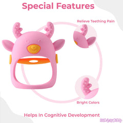 BPA Free Silicone Teething Toy for Baby (Deer Pink)