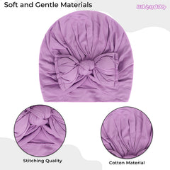 Compact and Stylish Baby Cap (Bow Purple)