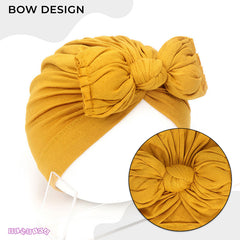Compact and Stylish Baby Cap (Bow Yellow)