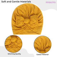 Compact and Stylish Baby Cap (Bow Yellow)