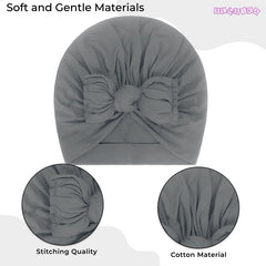 Compact and Stylish Baby Cap (Bow Grey)