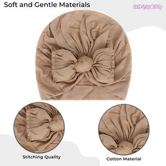 Compact and Stylish Baby Cap (Bow Brown)