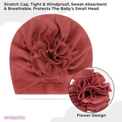 Compact and Stylish Baby Cap (Flower Blush)