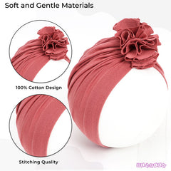 Compact and Stylish Baby Cap (Flower Blush)