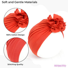 Compact and Stylish Baby Cap (Flower Red)