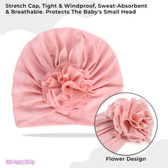 Compact and Stylish Baby Cap (Flower Light Pink)