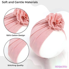 Compact and Stylish Baby Cap (Flower Light Pink)