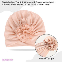 Compact and Stylish Baby Cap (Flower Peach)
