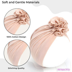 Compact and Stylish Baby Cap (Flower Peach)